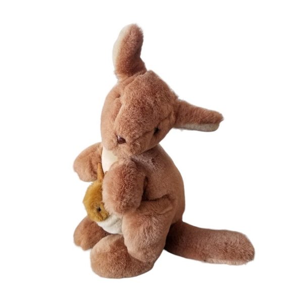Vintage Outback Safari Kangaroo And Joey Plush Stuffed Animal W Hat Vest 9"‎ - Picture 9 of 9